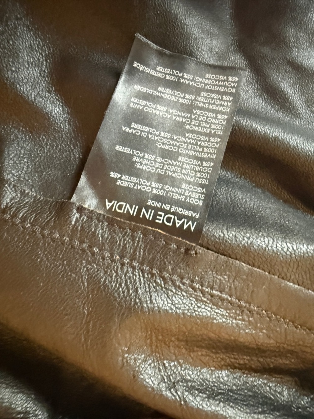 100% Napa Suede Tan Leather Jacket - Picture 7 of 9